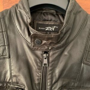 Mens Leather Jacket - Black Rivet